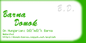 barna domok business card